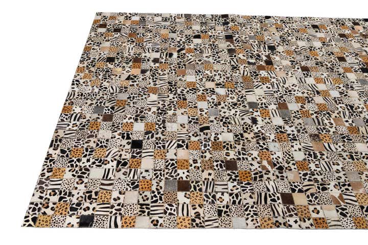 5' 1 x 8' Cowhide Leather Rug