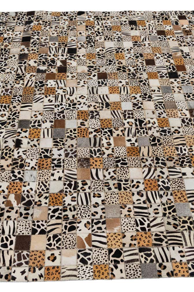 5' 1 x 8' Cowhide Leather Rug