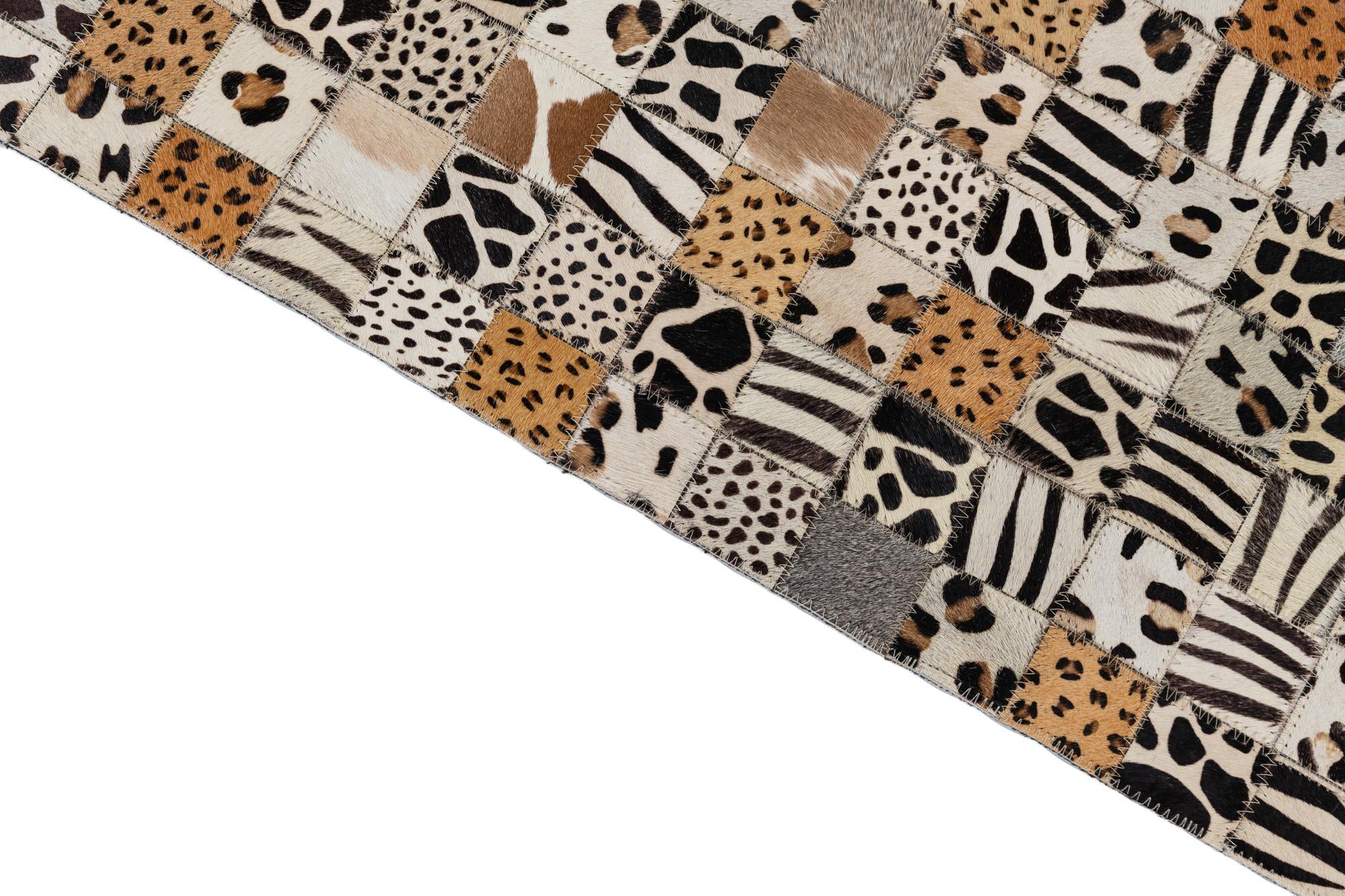 5' 1 x 8' Cowhide Leather Rug