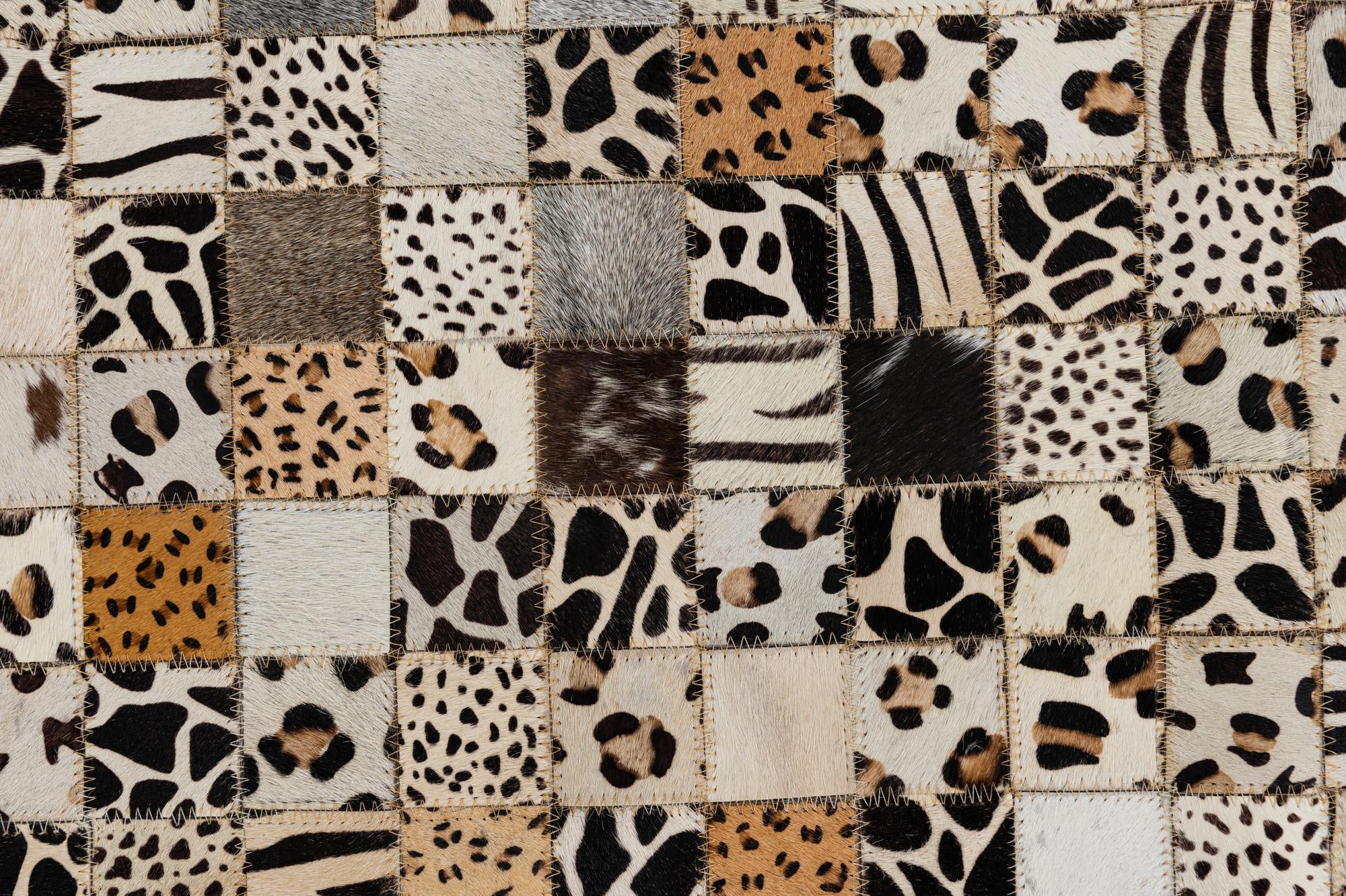 5' 1 x 8' Cowhide Leather Rug