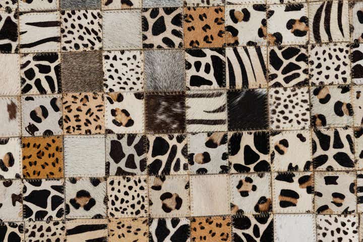 5' 1 x 8' Cowhide Leather Rug