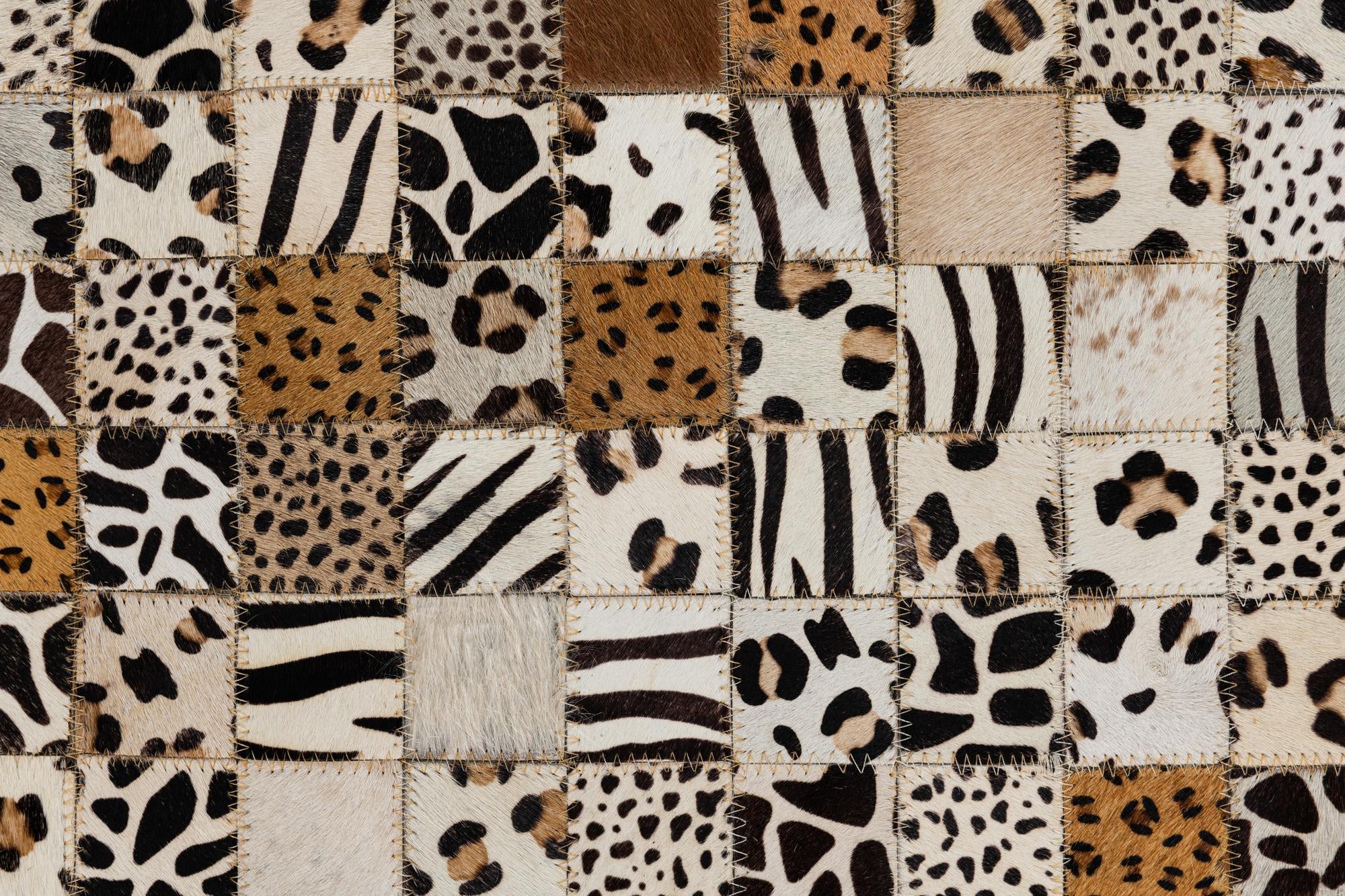 5' 1 x 8' Cowhide Leather Rug