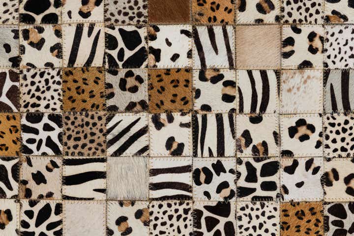5' 1 x 8' Cowhide Leather Rug