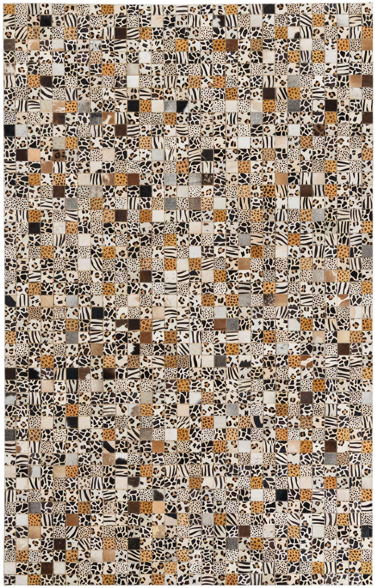 5' 1 x 8' Cowhide Leather Rug