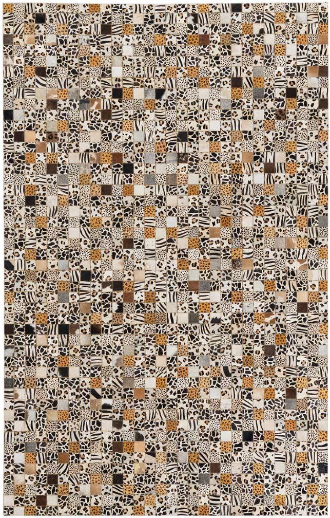 5' 1 x 8' Cowhide Leather Rug