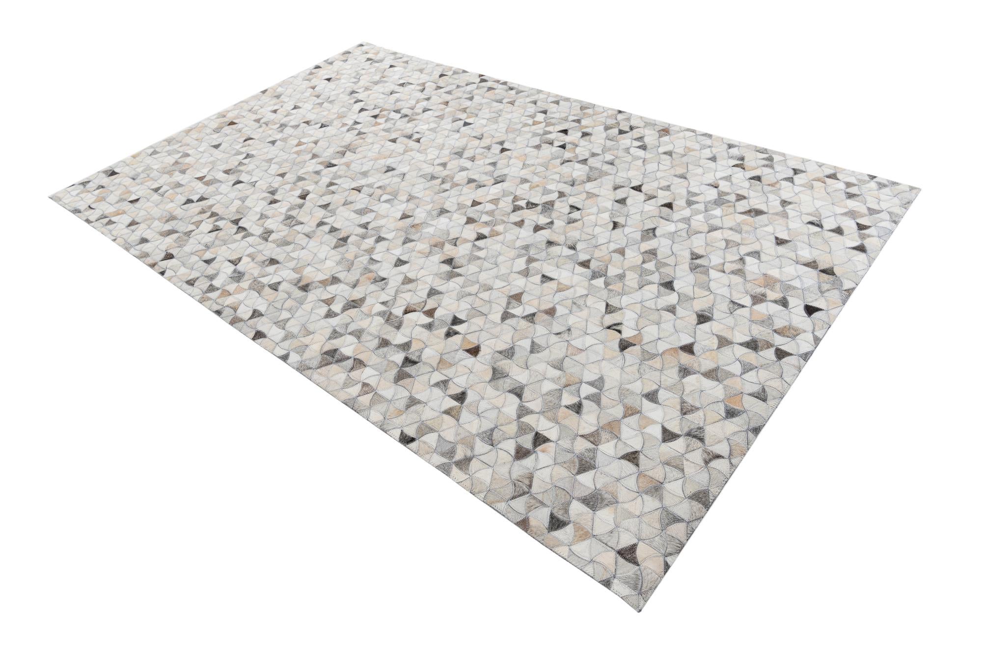 5' 1 x 8' Cowhide Leather Rug