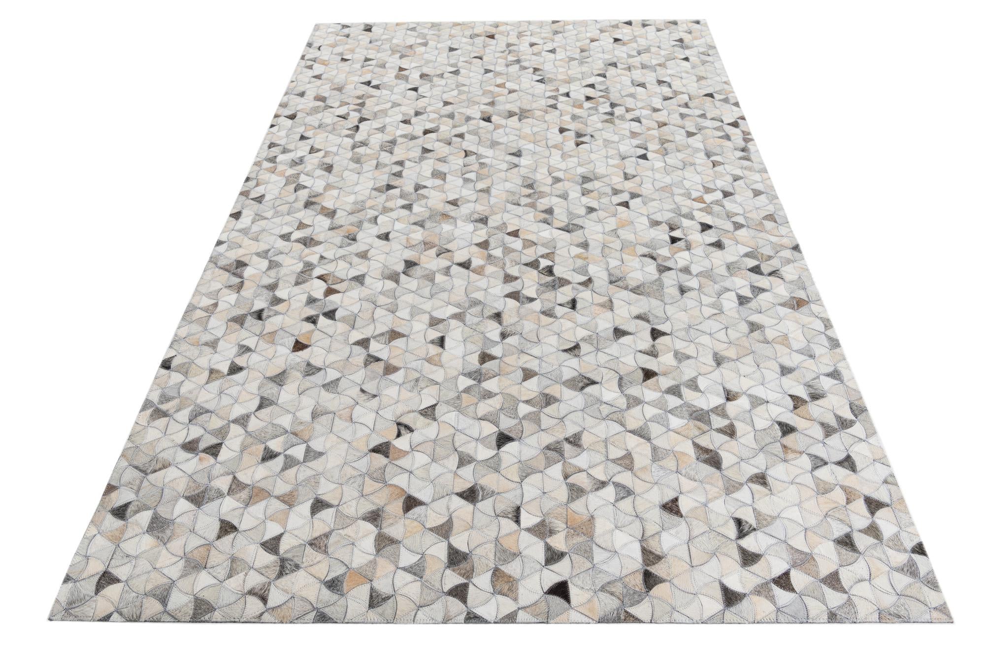 5' 1 x 8' Cowhide Leather Rug