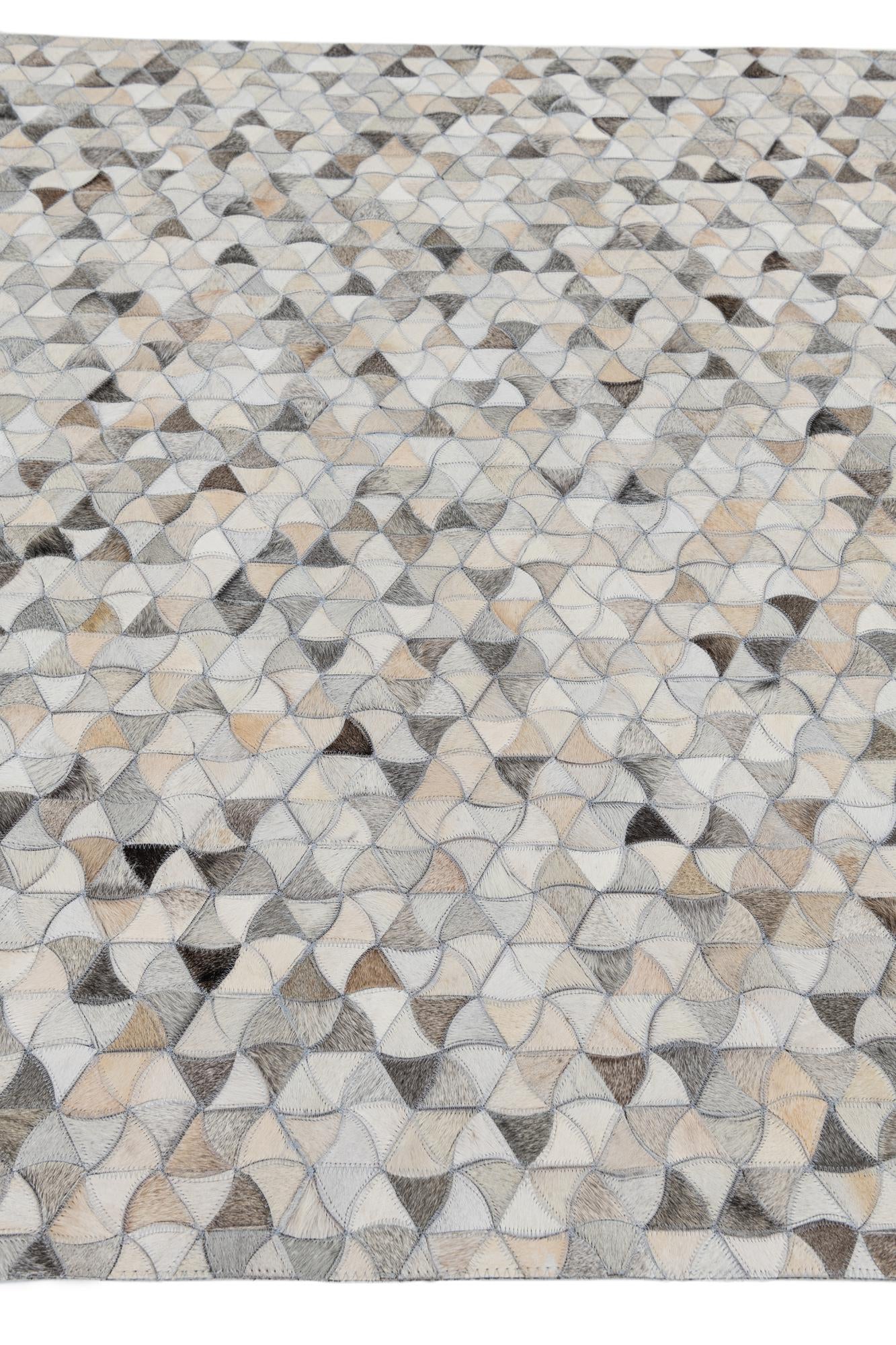 5' 1 x 8' Cowhide Leather Rug
