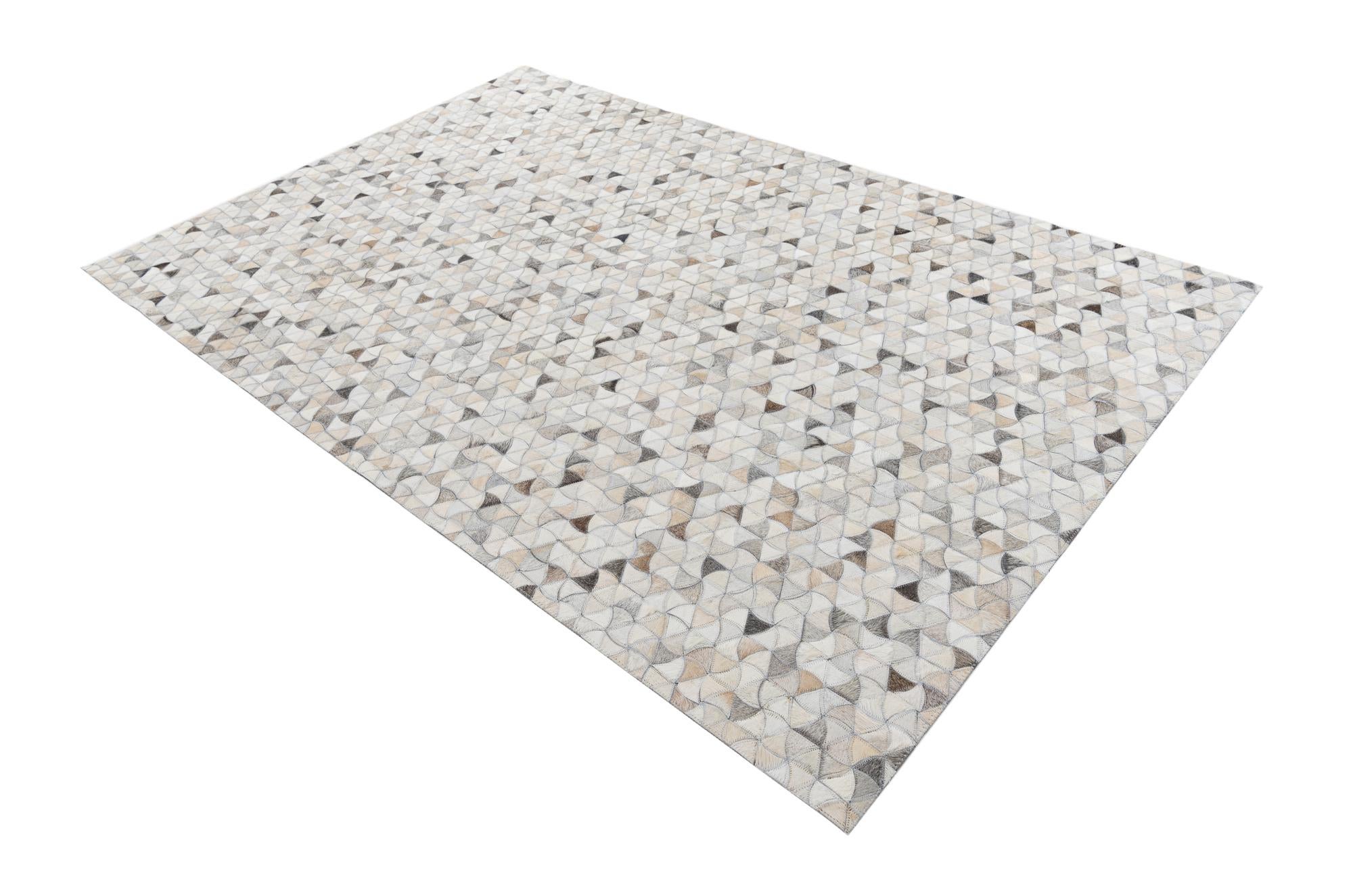 5' 2 x 7' 10 Cowhide Leather Rug