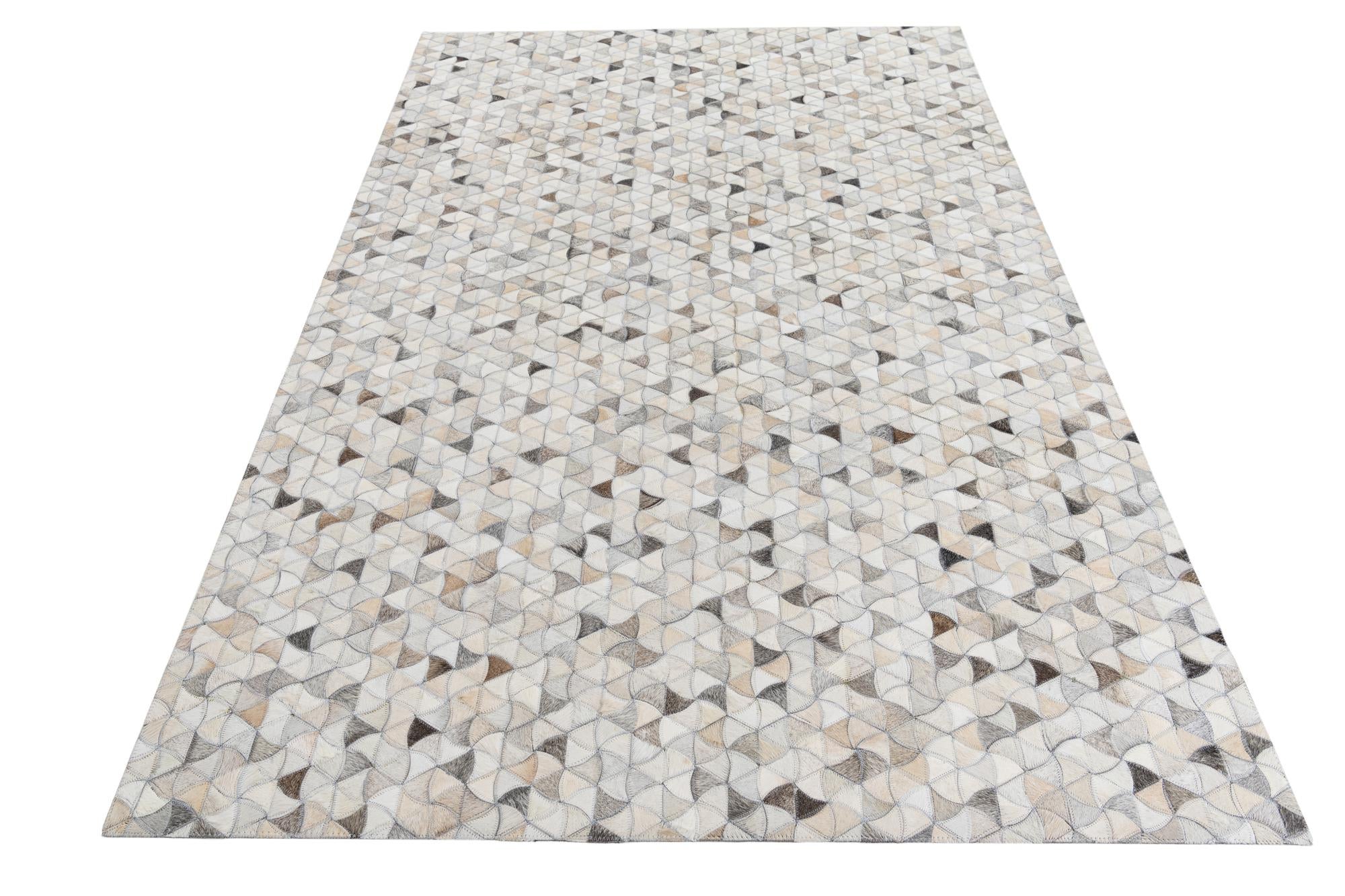 5' 2 x 7' 10 Cowhide Leather Rug