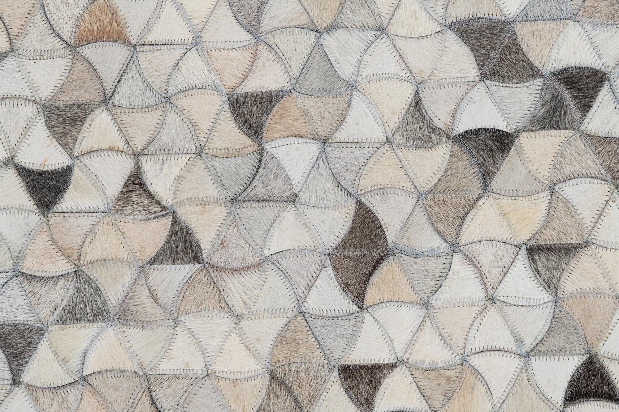 5' 2 x 7' 10 Cowhide Leather Rug