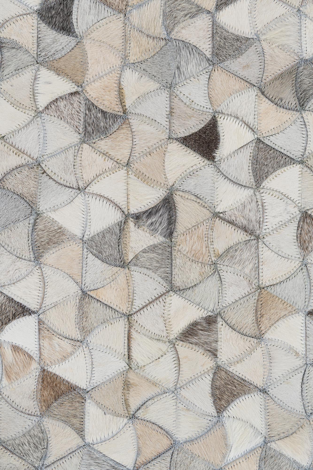 5' 2 x 7' 10 Cowhide Leather Rug