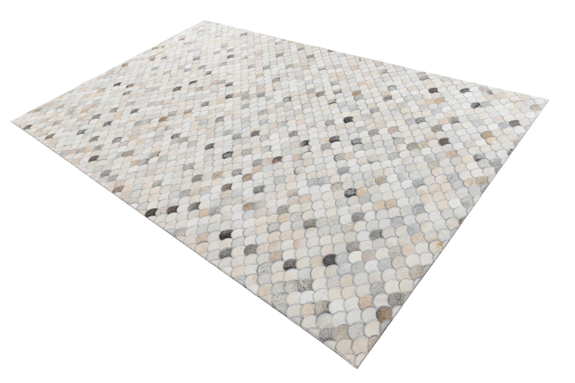 5' 1 x 8' 1 Cowhide Leather Rug