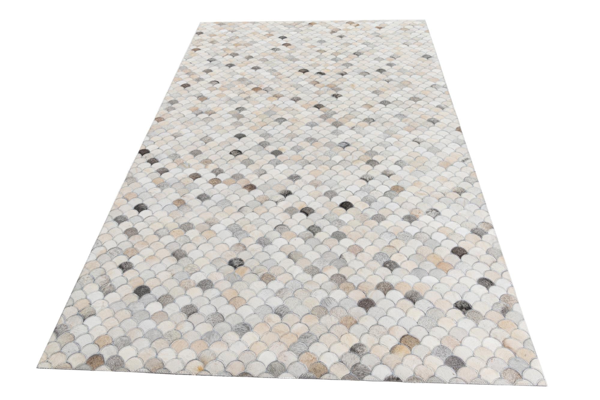 5' 1 x 8' 1 Cowhide Leather Rug