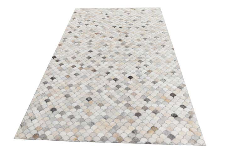 5' 1 x 8' 1 Cowhide Leather Rug