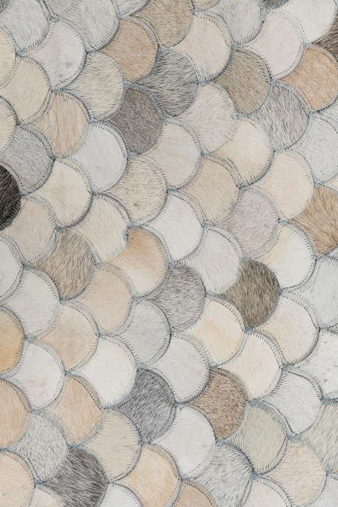 5' 1 x 8' 1 Cowhide Leather Rug