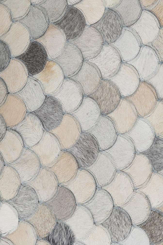 5' 1 x 8' 1 Cowhide Leather Rug