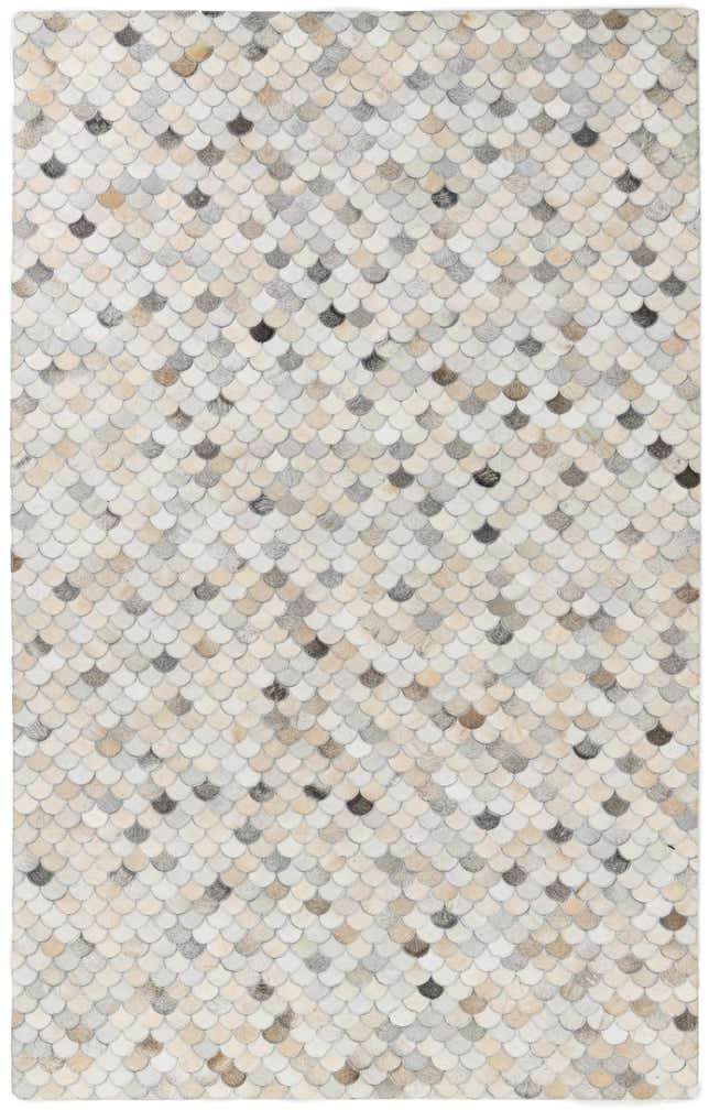 5' 1 x 8' 1 Cowhide Leather Rug