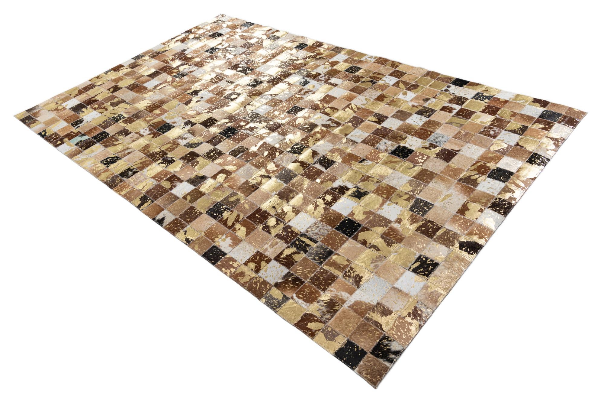 5' x 8' Cowhide Leather Rug