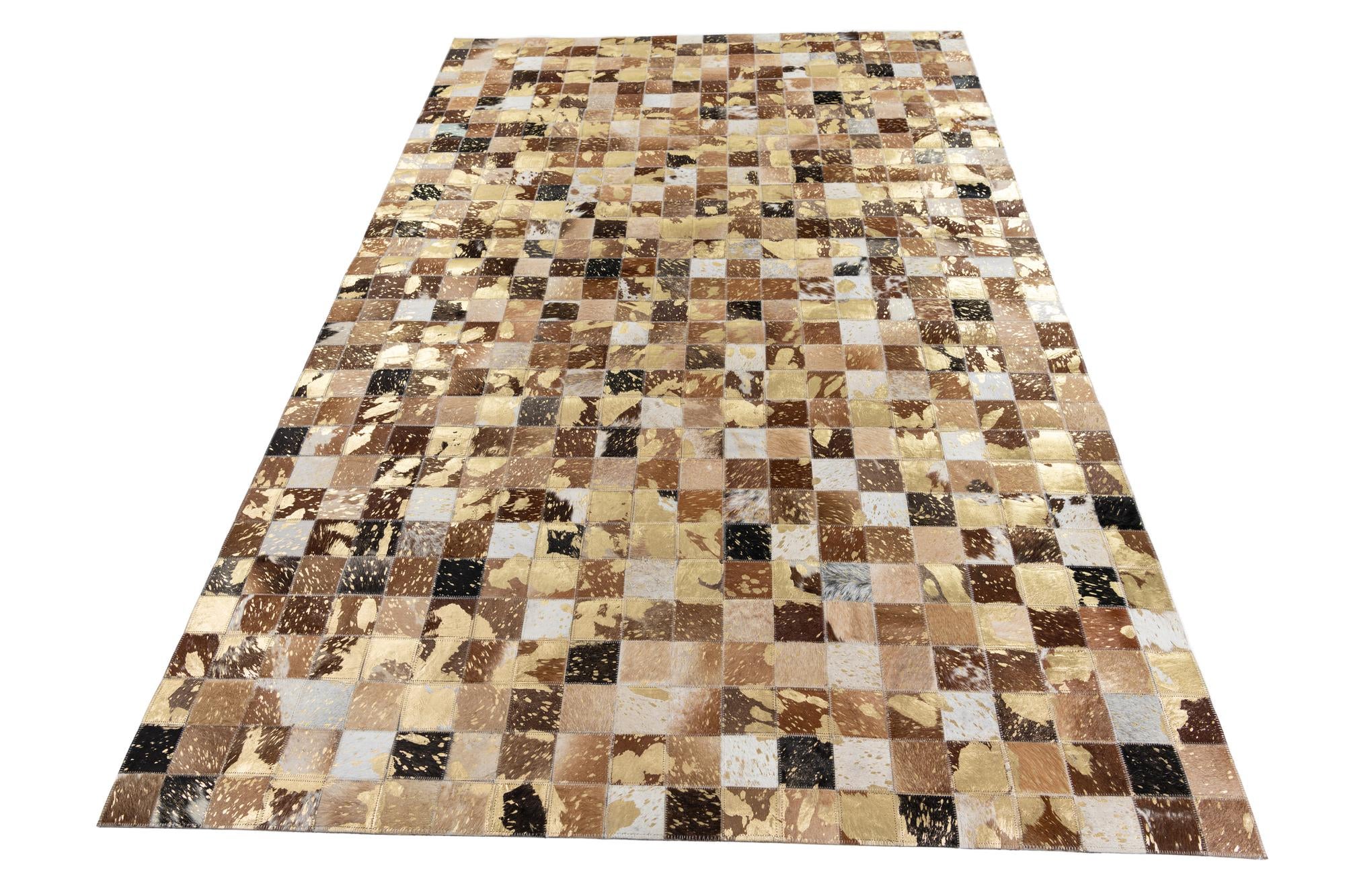 5' x 8' Cowhide Leather Rug