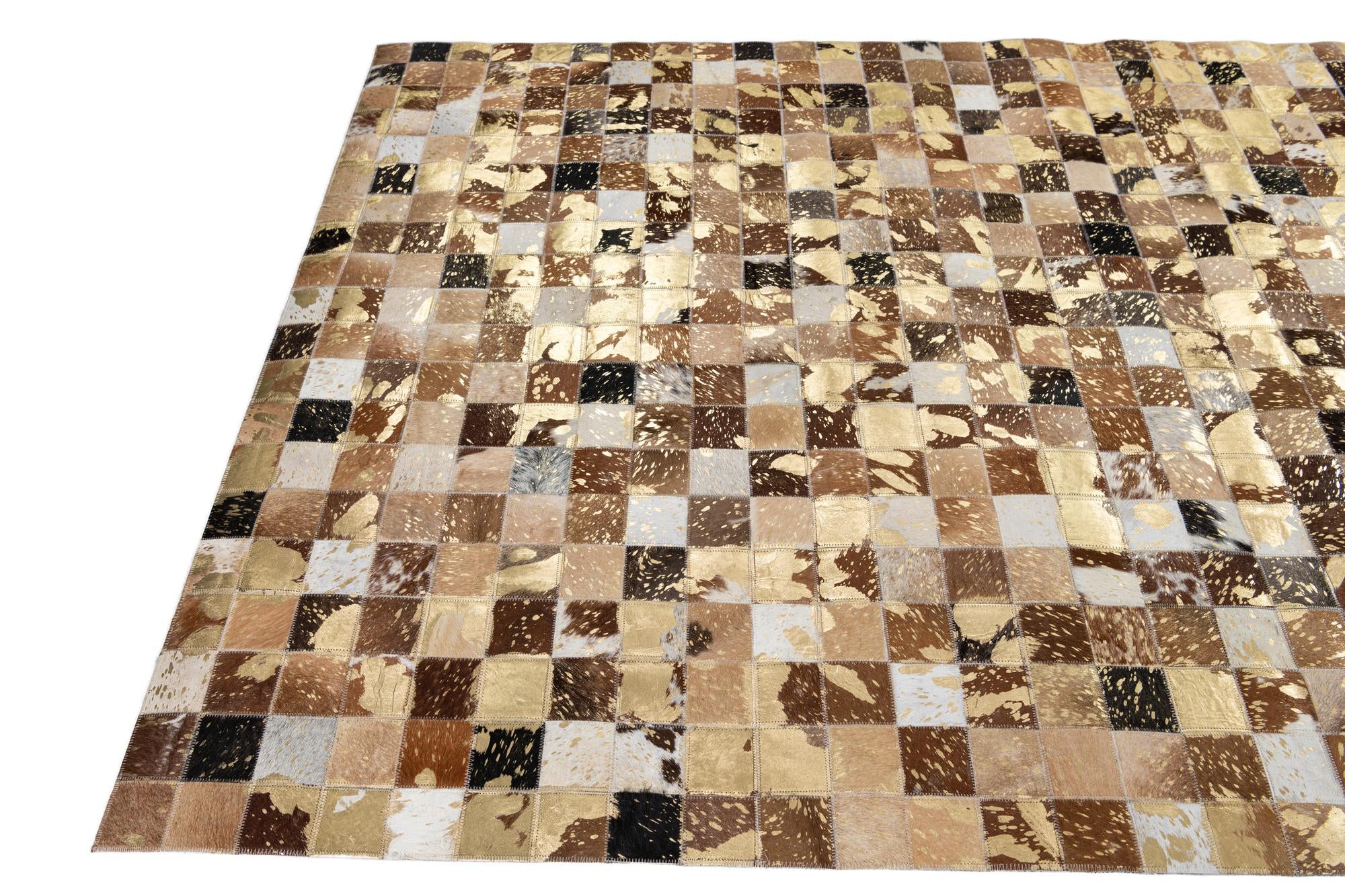 5' x 8' Cowhide Leather Rug