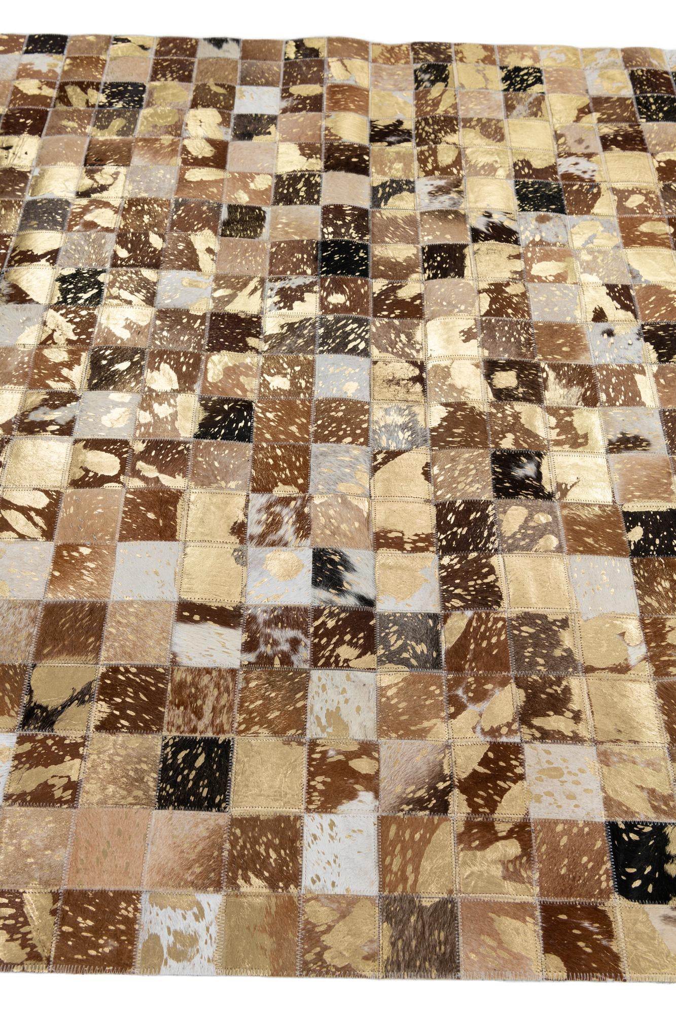 5' x 8' Cowhide Leather Rug