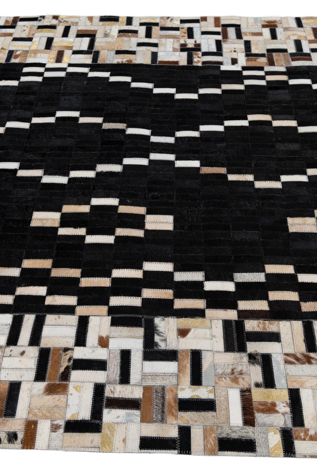 5' x 7' 10 Cowhide Leather Rug