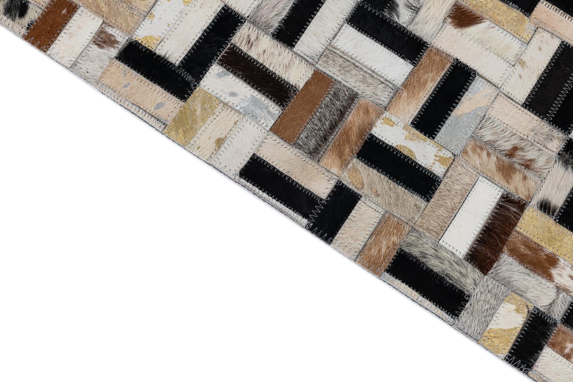 5' x 7' 10 Cowhide Leather Rug