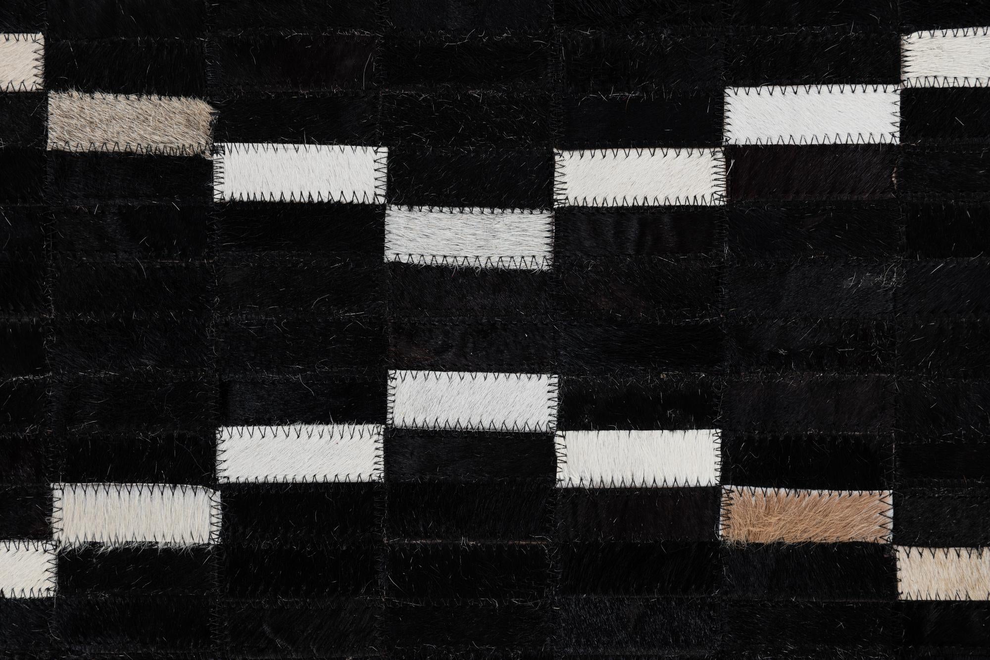 5' x 7' 10 Cowhide Leather Rug