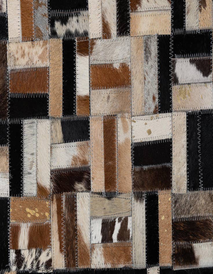 Detail image of 5' x 7' 10 Cowhide Leather Rug