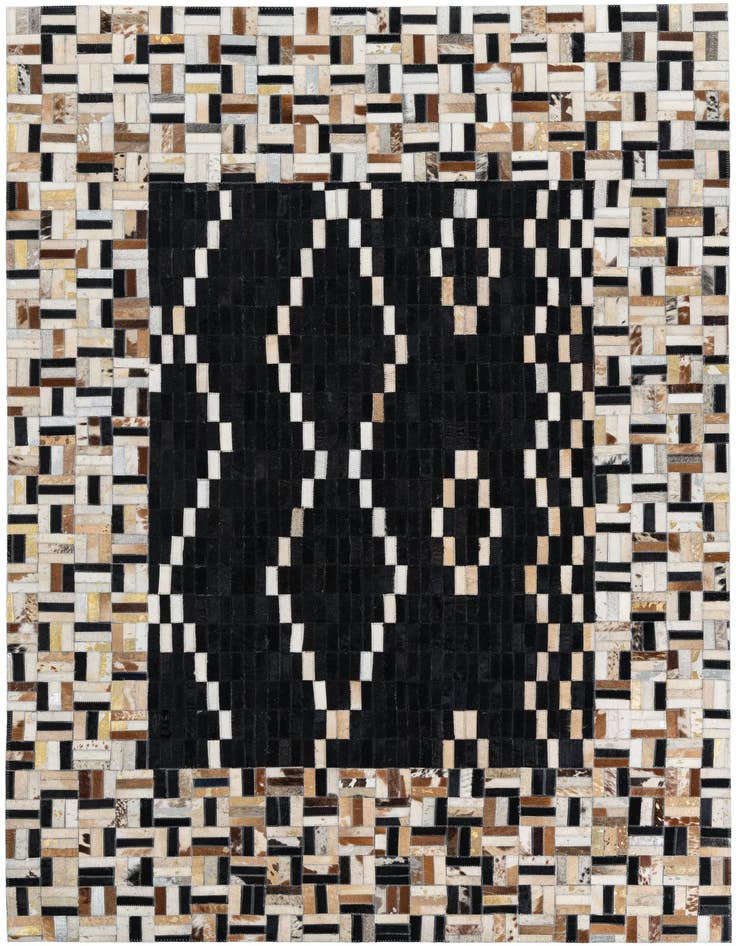 Detail image of 5' x 7' 10 Cowhide Leather Rug