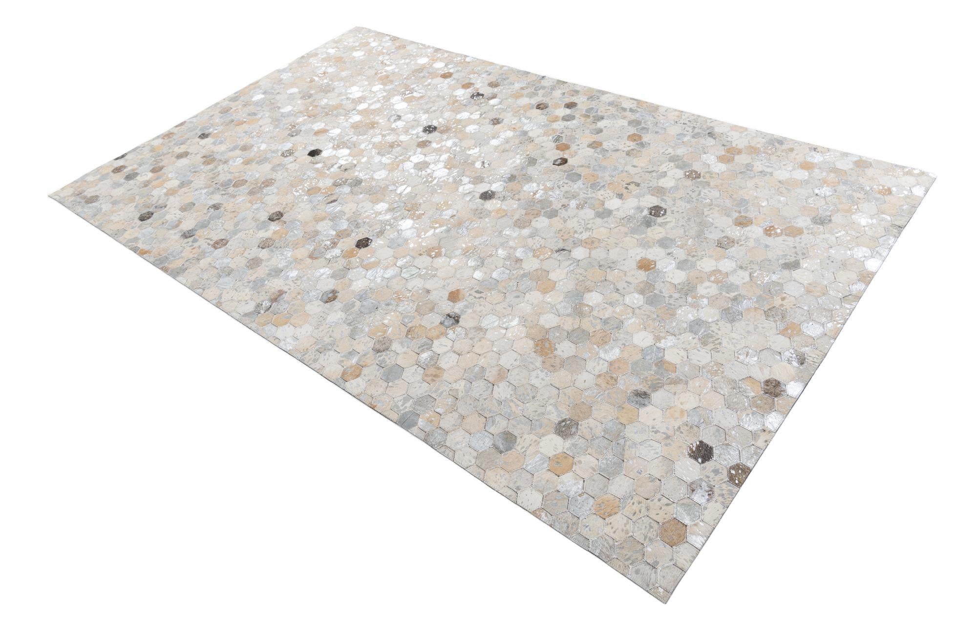 5' x 8' 1 Cowhide Leather Rug