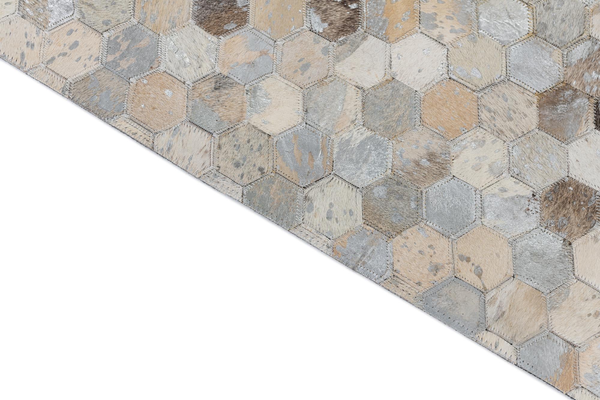 5' x 8' 1 Cowhide Leather Rug