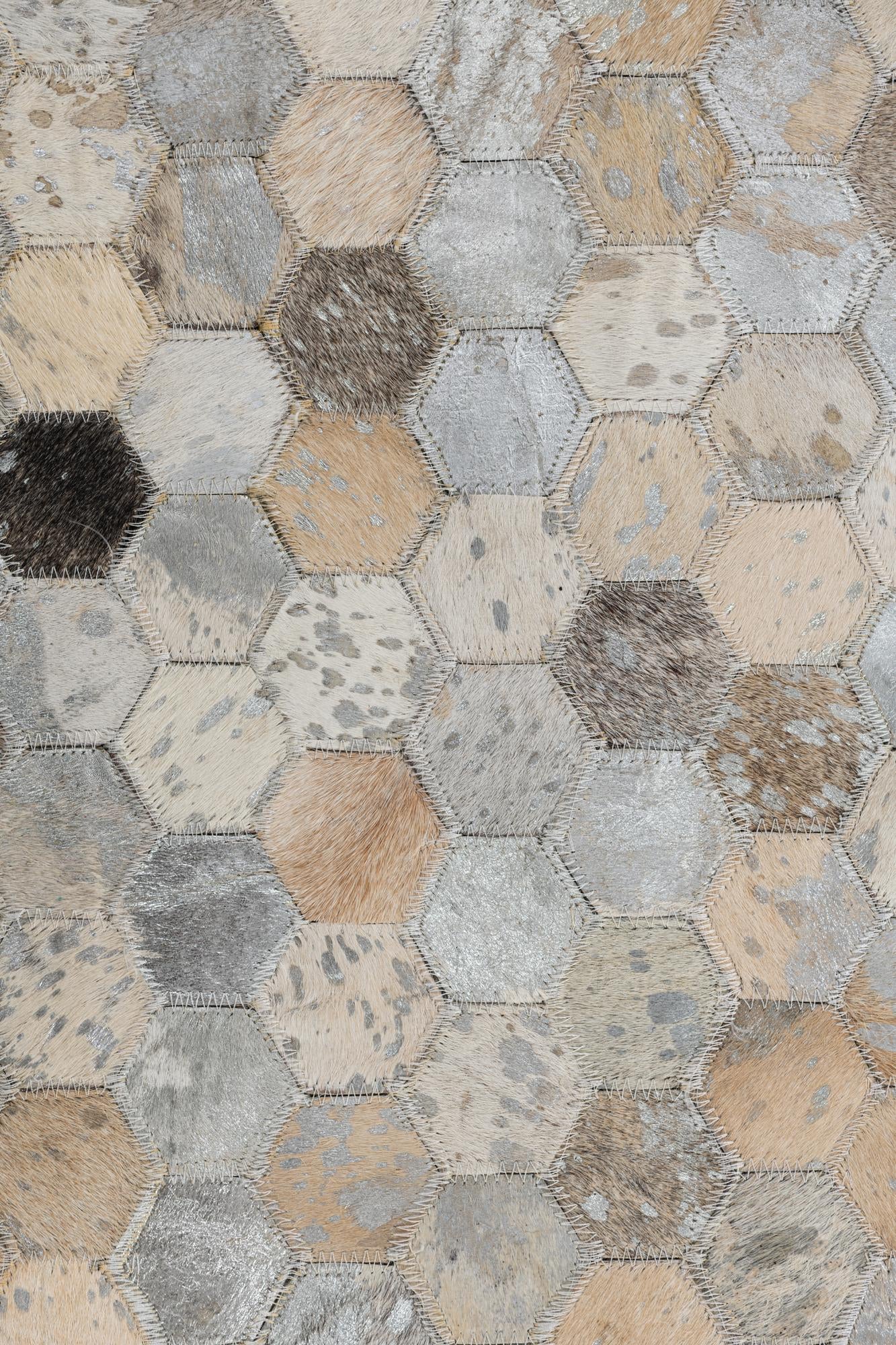 5' x 8' 1 Cowhide Leather Rug