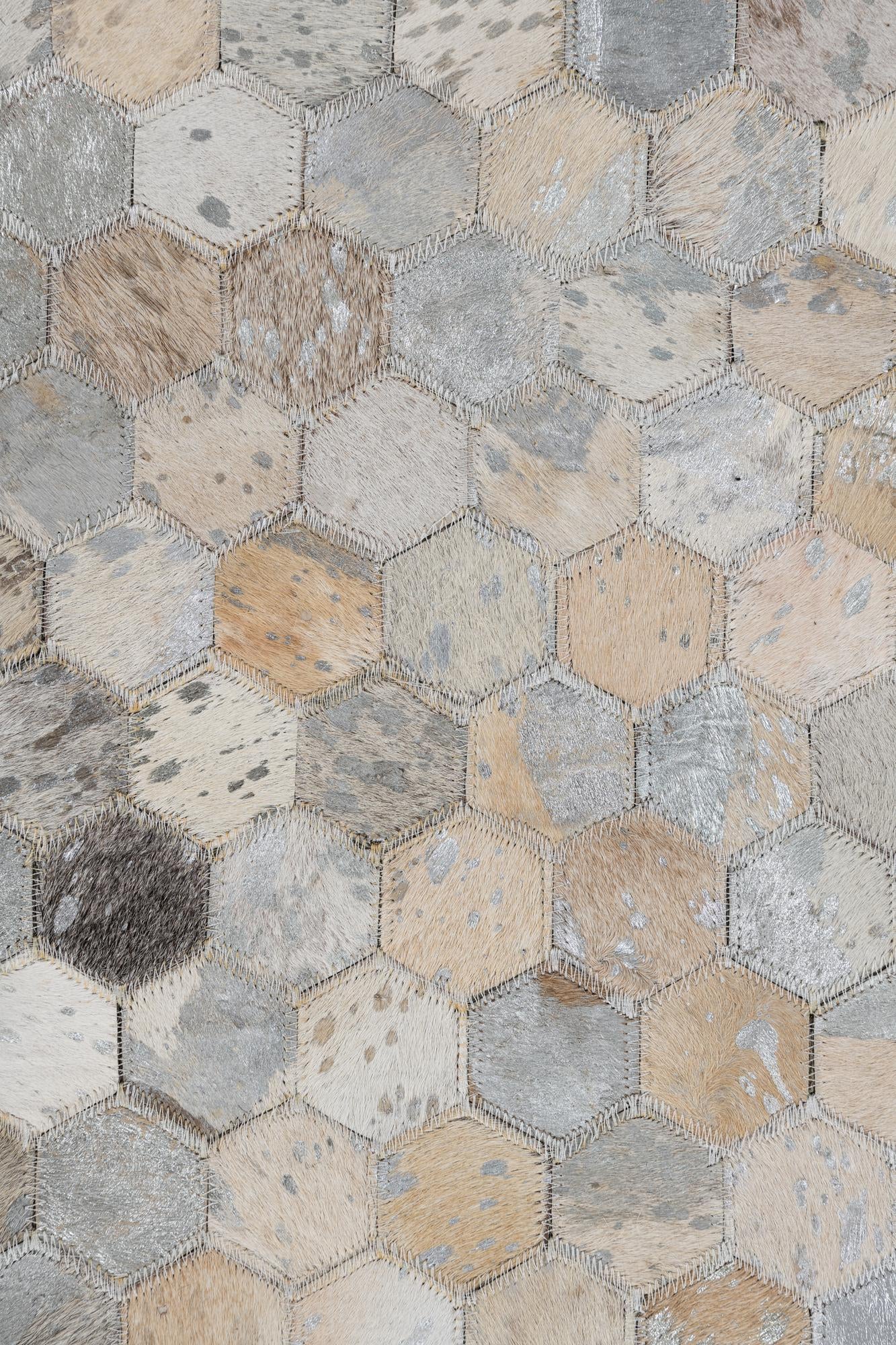 5' x 8' 1 Cowhide Leather Rug