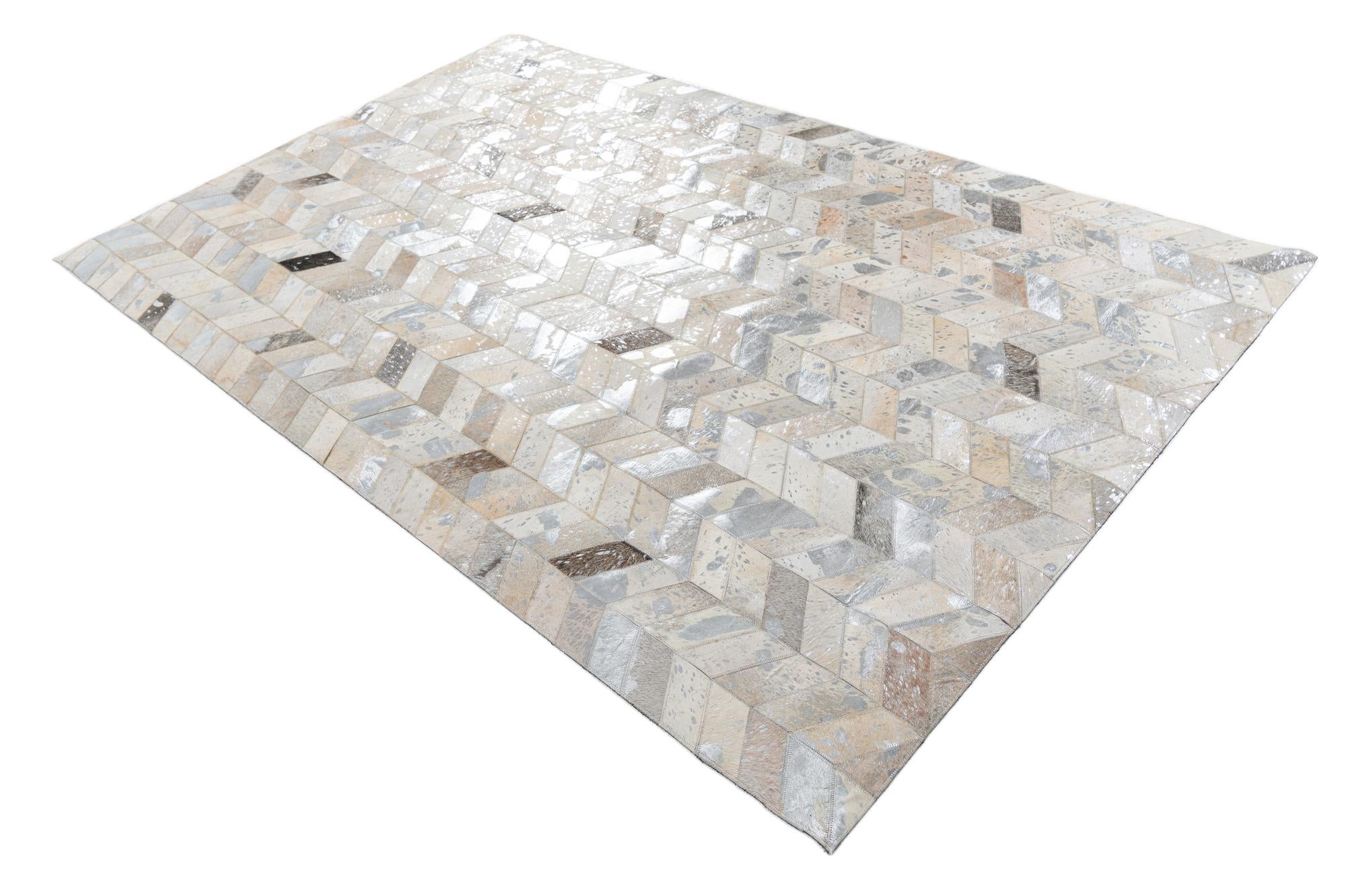 5' x 8' Cowhide Leather Rug