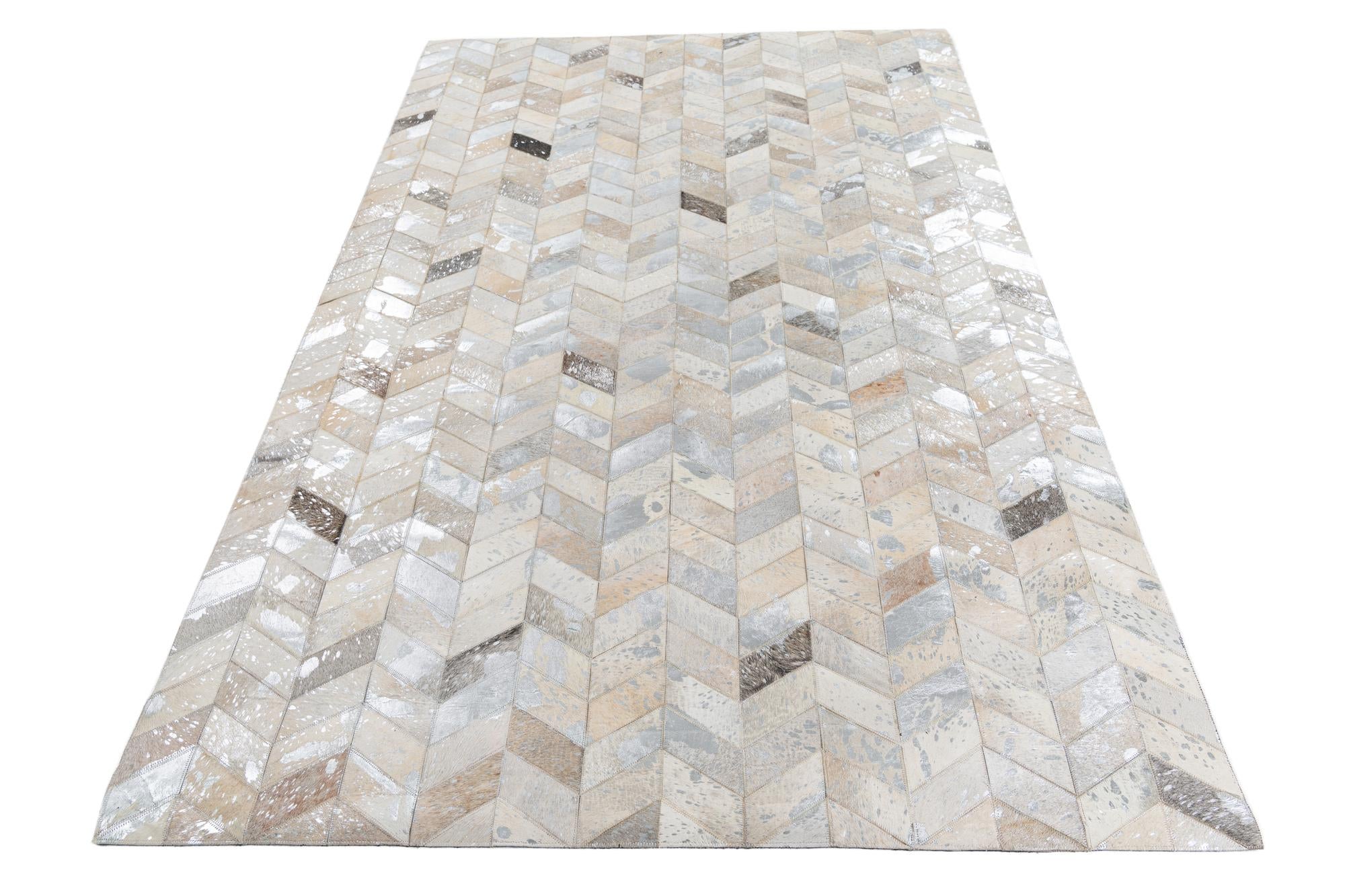 5' x 8' Cowhide Leather Rug