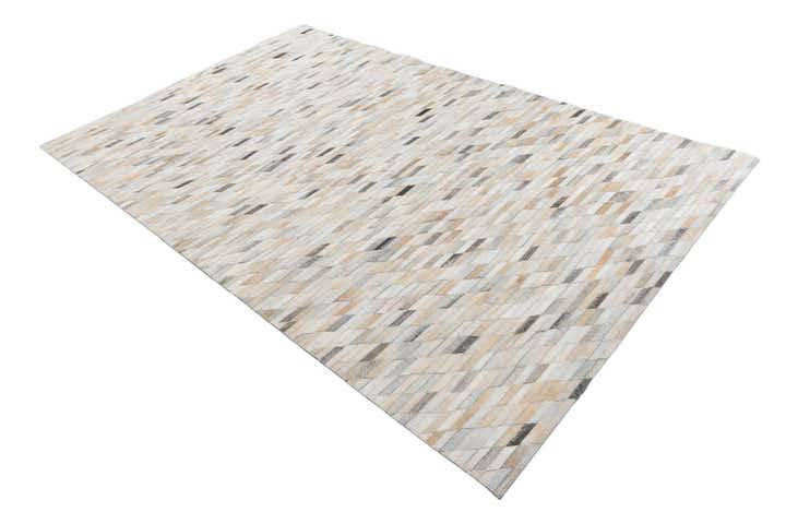 4' 10 x 7' 8 Cowhide Leather Rug