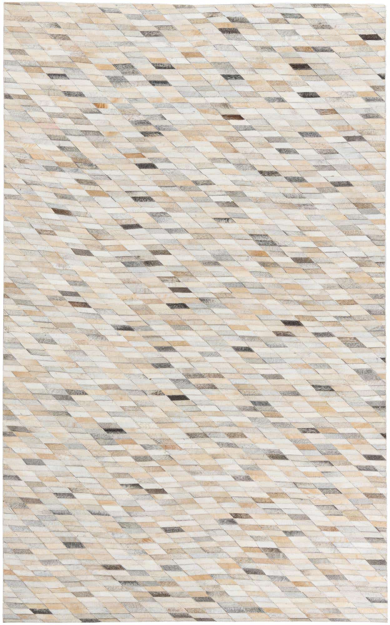 4' 10 x 7' 8 Cowhide Leather Rug