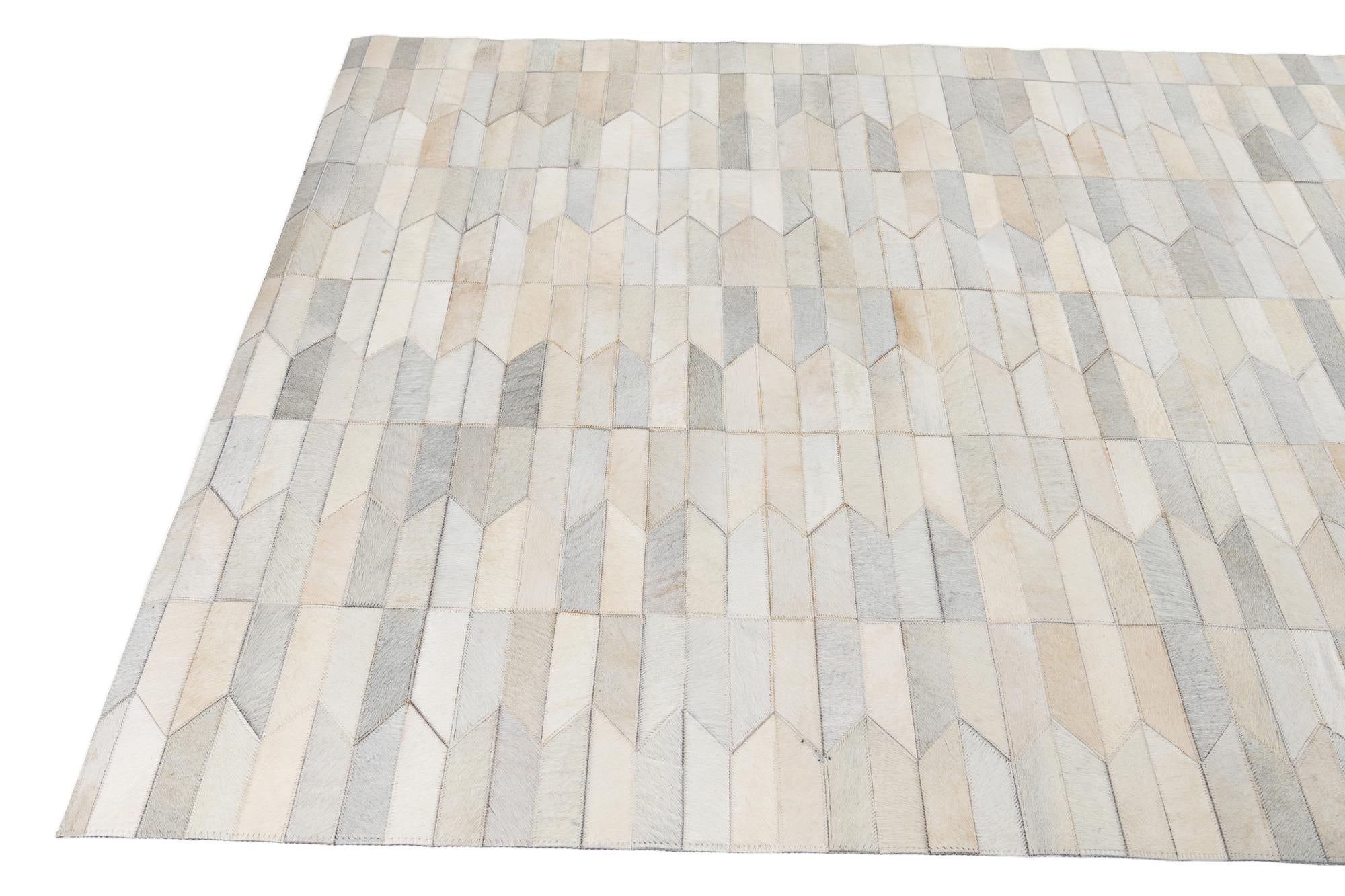 5' x 8' Cowhide Leather Rug