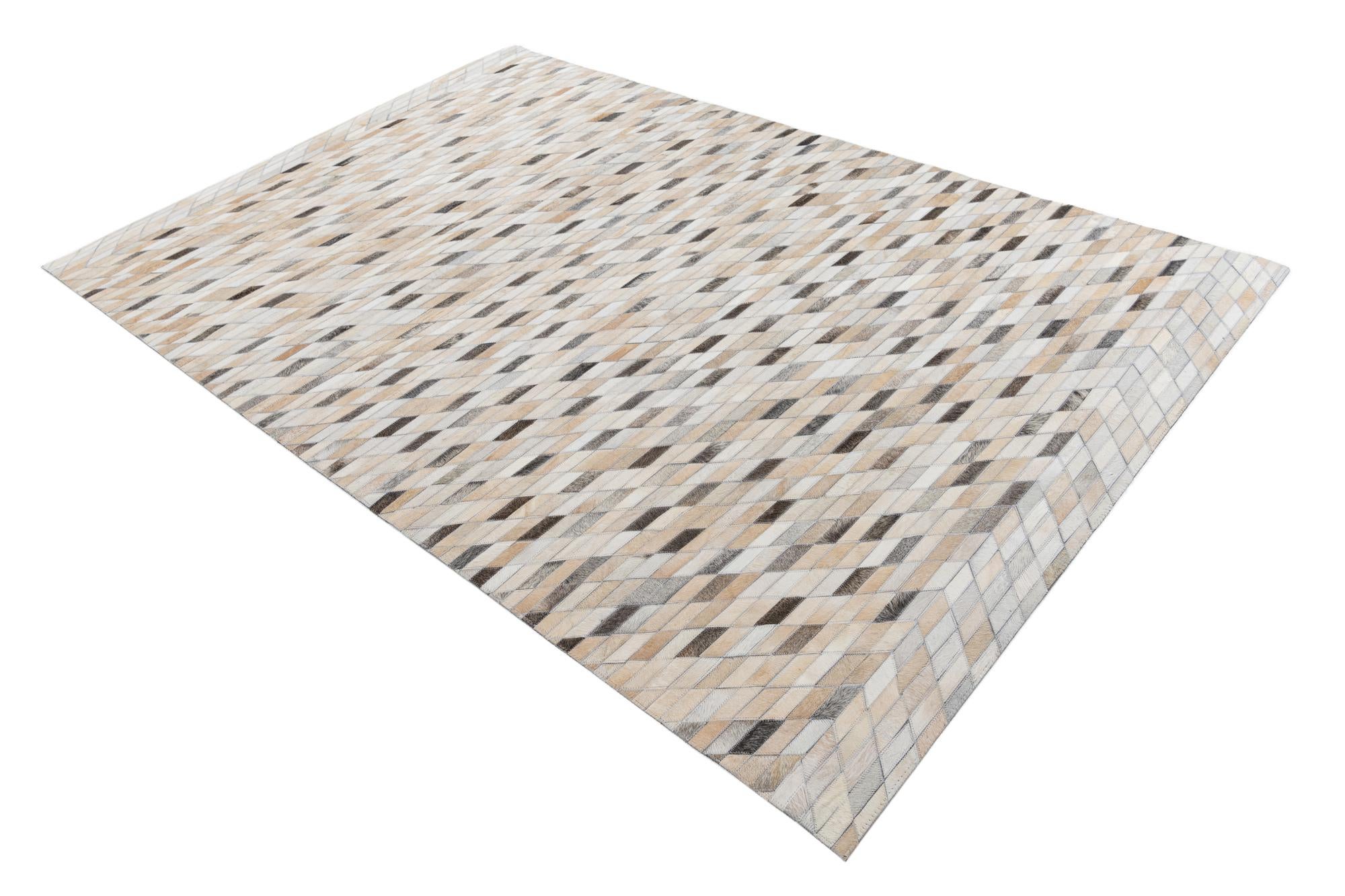 5' 1 x 7' 10 Cowhide Leather Rug