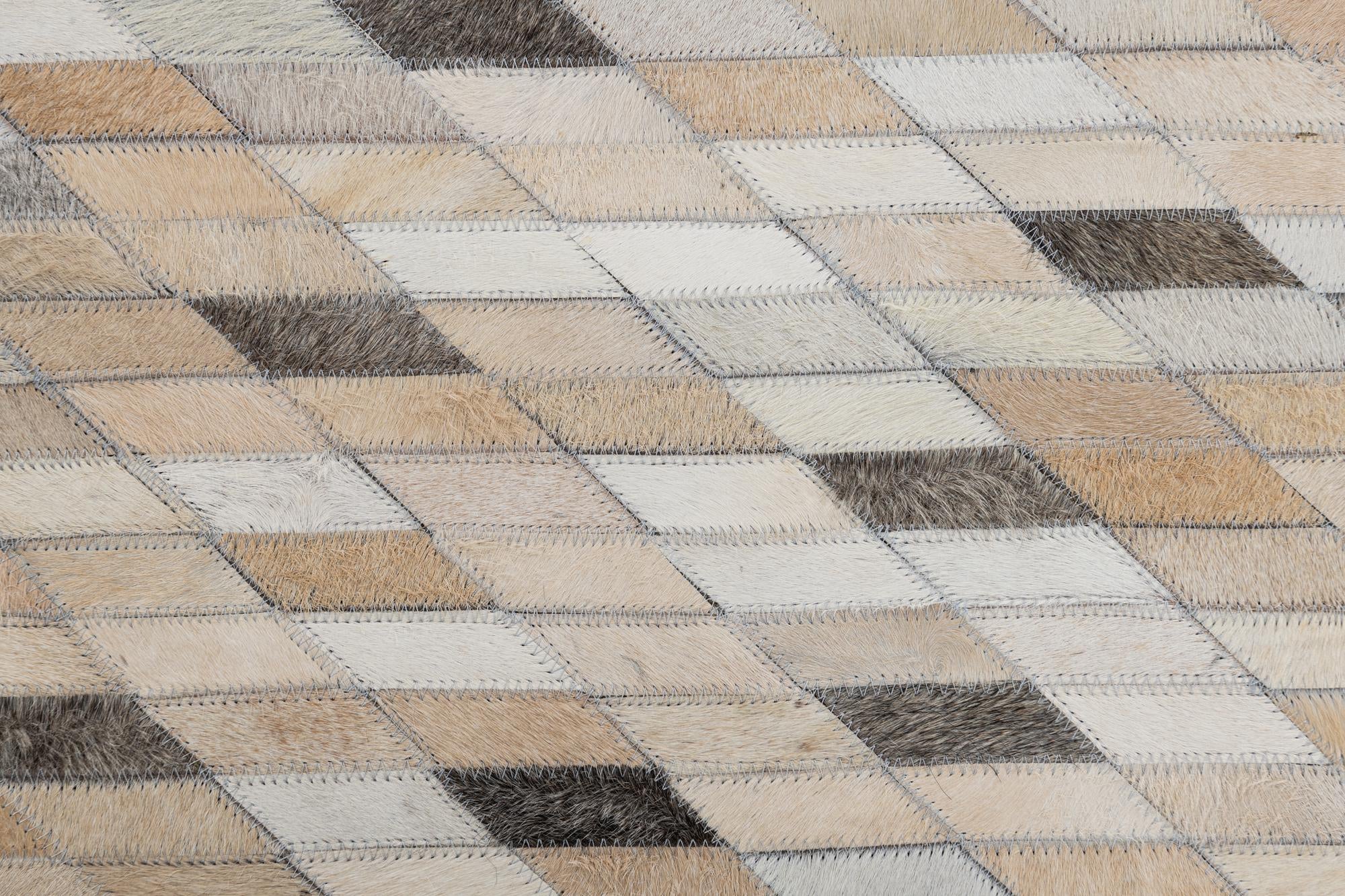 5' 1 x 7' 10 Cowhide Leather Rug