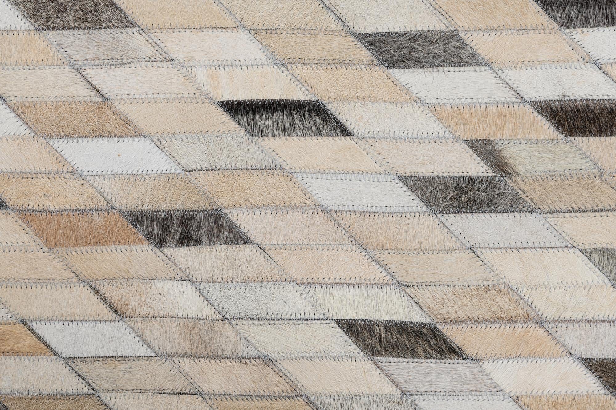 5' 1 x 7' 10 Cowhide Leather Rug