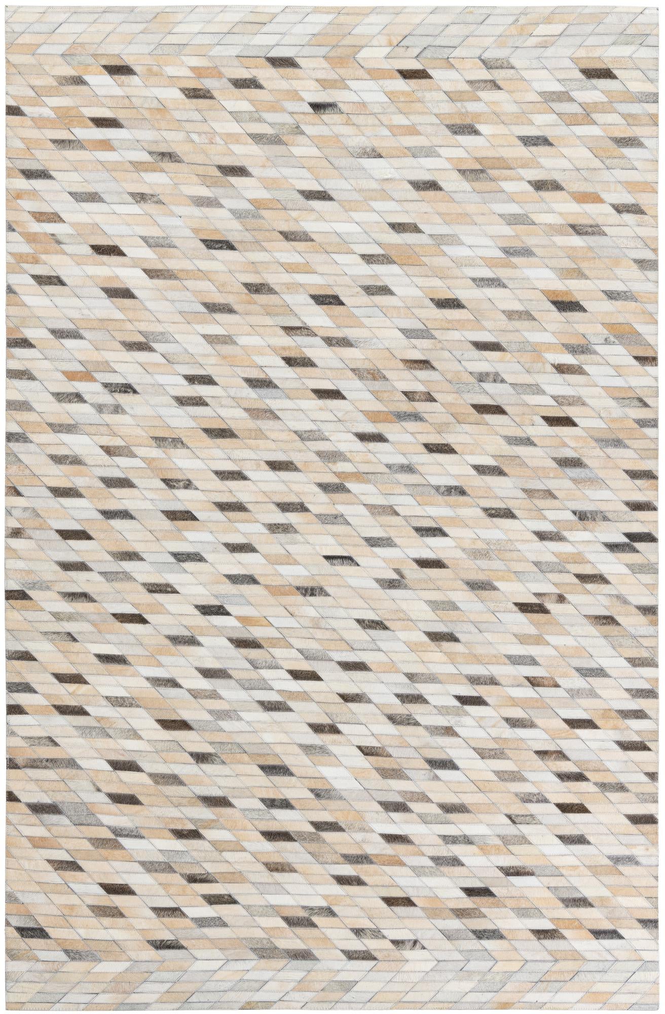 5' 1 x 7' 10 Cowhide Leather Rug