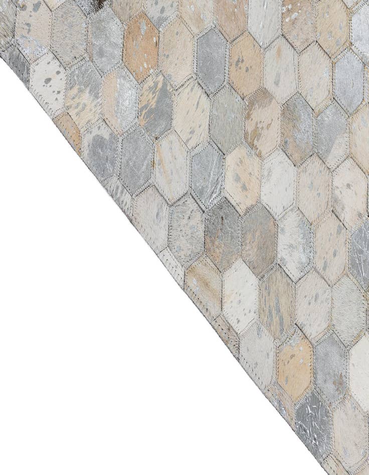 Detail image of 5' 1 x 8' Cowhide Leather Rug