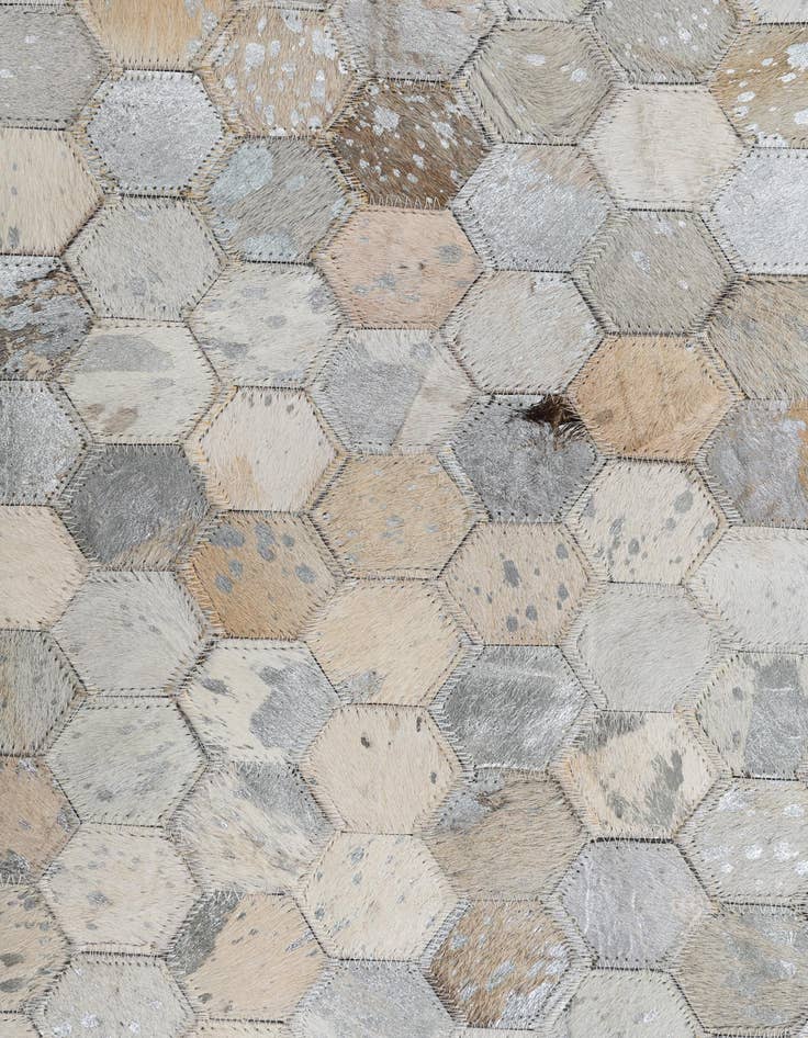 Detail image of 5' 1 x 8' Cowhide Leather Rug