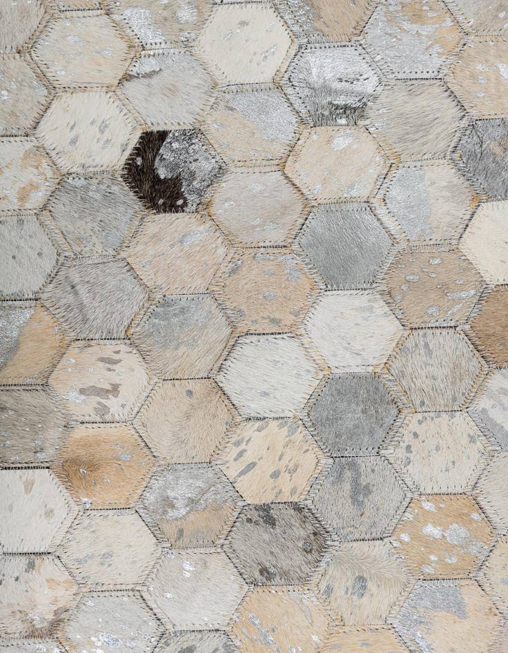 Detail image of 5' 1 x 8' Cowhide Leather Rug