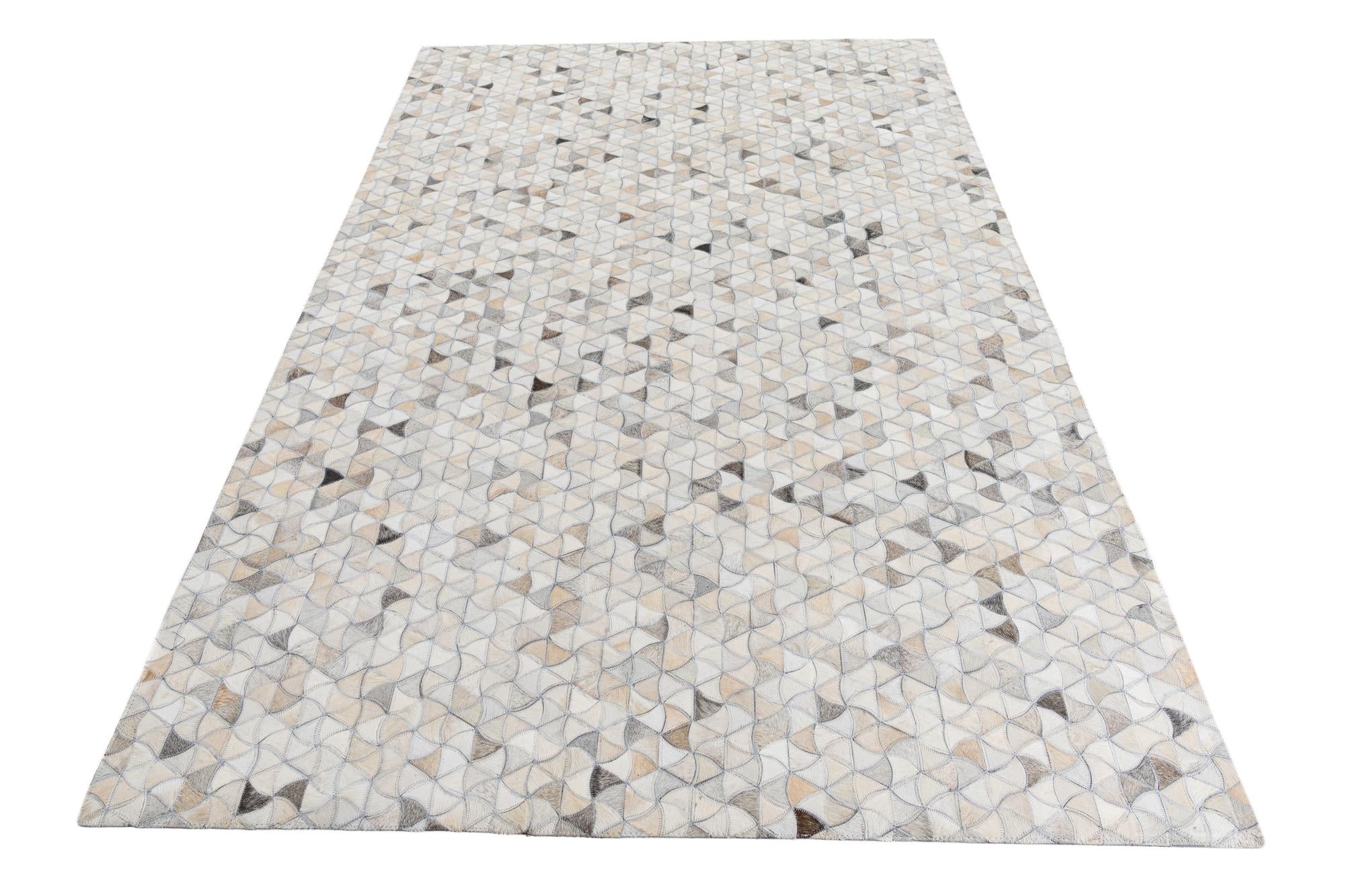 5' 2 x 8' Cowhide Leather Rug