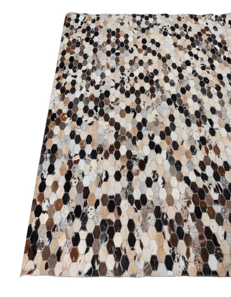 Detail image of 5' x 7' 9 Cowhide Leather Rug
