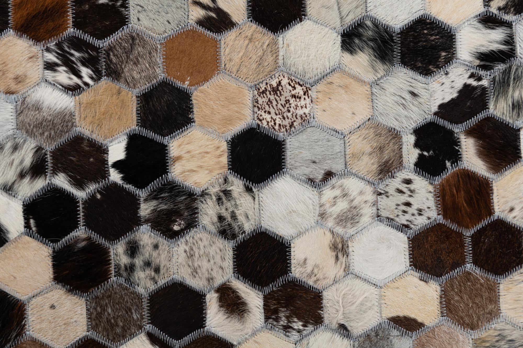 5' x 7' 9 Cowhide Leather Rug